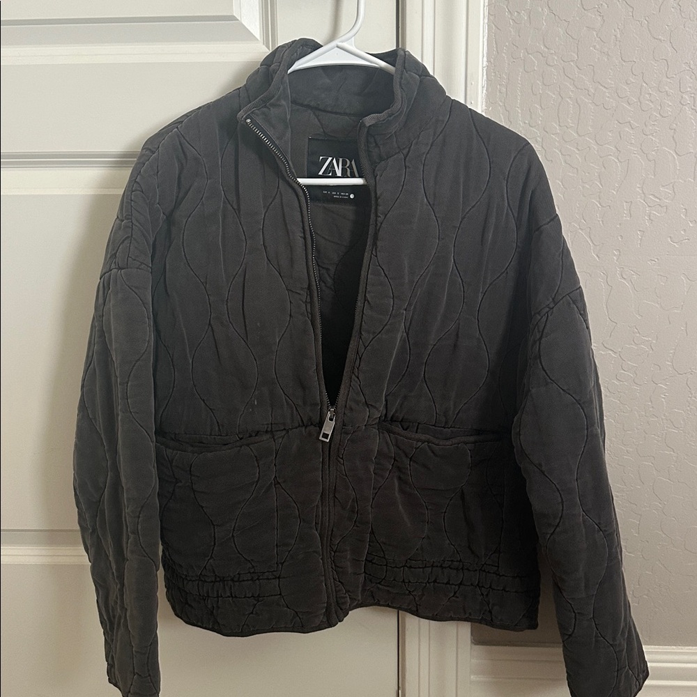 Zara Charcoal Quilted Jacket